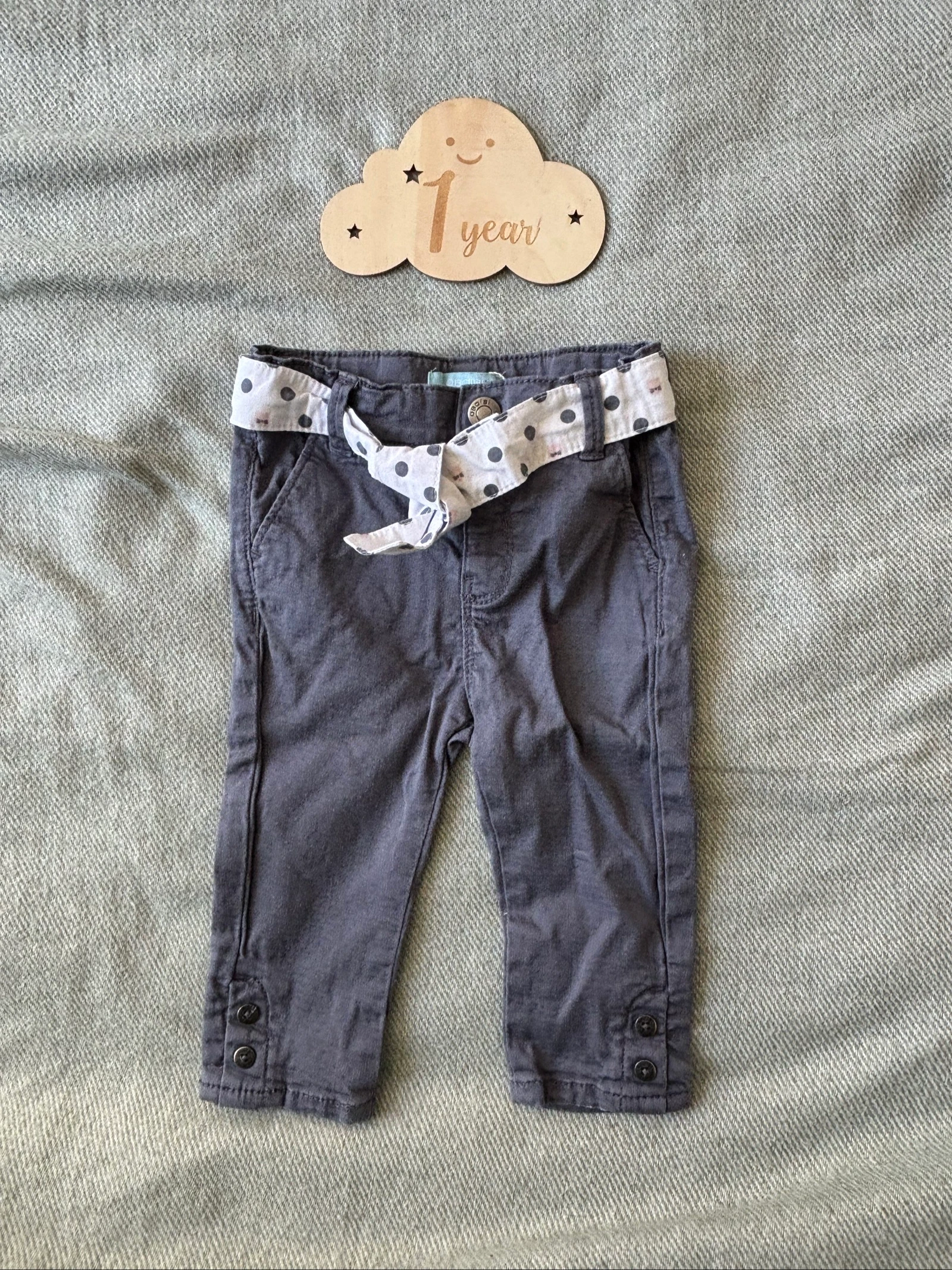 158/ Pantalon gris - ObaĂŻbi - 12 mois - 74 cm